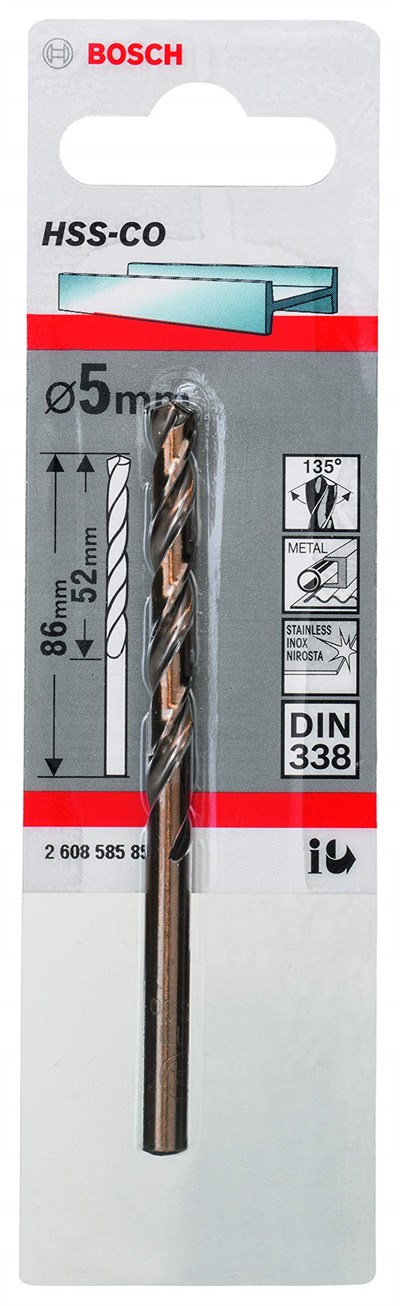 Bosch Professional Accessories Matkap ve Kırıcı Delici Uçları, Metal Matkap Ucu, Gri, 5 mm, 1 Adet - Bedenler: 1 mm, 2,5 mm, 3,5 mm, 4 mm, 4,2 mm, 5 mm, 5,5 mm, 8.5mm...