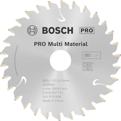 Bosch Professional Dairesel Testere Bıçağı, Standart ( 85 x 15 x 1,5 mm, 30 dişli, akülü daire testere aksesuarı)