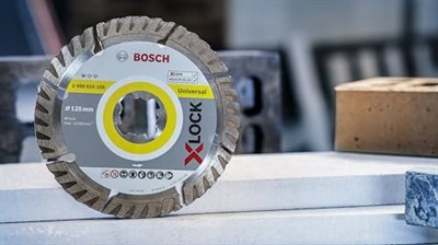 Bosch Professional Elmas Kesme Diski, Standart (Evrensel, X-Lock, Delik Çapı: 22,23 mm, Kesme Genişliği 2 mm), 2608615166, Gri, 12,5 cm
