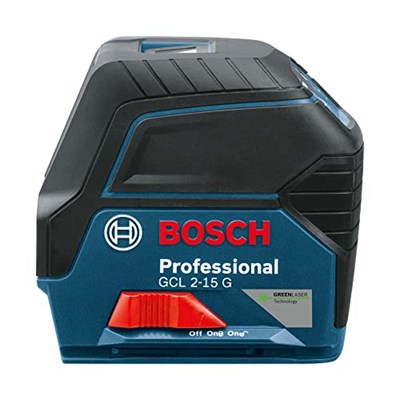 Bosch Professional GCL 2-15 G Çizgi Lazer (15 m Çalışma Alanı, 3 x AA Pil, IP 54 Toza Karşı Koruma Sistemi, Yeşil Lazer, RM1 Tutucu, Takım Çantası)