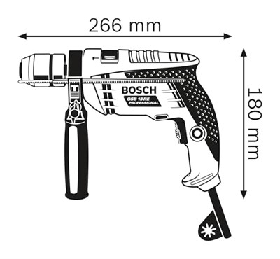 Bosch Professional GSB 13 RE Darbeli Matkap (600 W, Mandren Çapı: 1,5-13 mm, Betonda Delme Çapı: 15 mm)