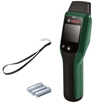 Bosch UniversalHumid nem dedektörü (ahşap grubu seçimi ve kolay kullanım için LED göstergeler sayesinde hassas sonuçlar, karton kutuda)