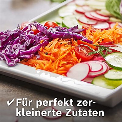 Bosch VeggieLove MUZ5VL1 aksesuar seti, 5 dilim içeren sürekli şnitzler (kesme tornalama diski, törpüleme diski, orta ince rende diski, Asya sebzeleri ve rösti için), çok renkli