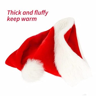 BOSONER Noel Şapkası Noel Baba Şapkası, Yetişkinler Çocuklar için Noel Şapkası, Üniseks Kadife Rahat Noel Şapkaları, Noel Arifesi Hediyeleri için Ekstra Kalın Klasik Kürk Yeni Yıl Şenlikli Tatil Parti