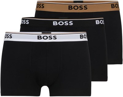 BOSS Erkek Trunk 3P Power Üçlü Paket Boxer Şort Streç Pamuktan Logo Beli