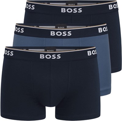 BOSS Erkek Trunk 3P Power Üçlü Paket Boxer Şort Streç Pamuktan Logo Beli