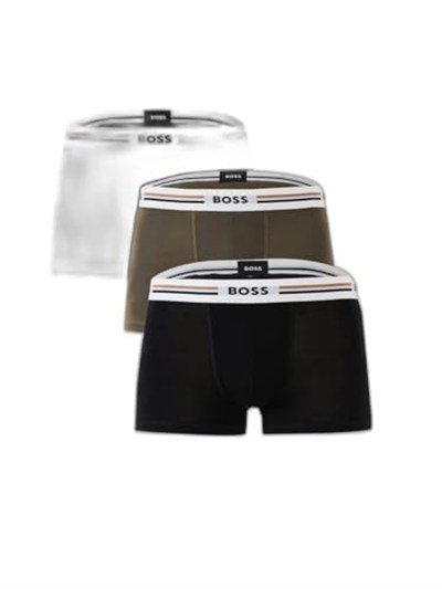 BOSS Logolu Elastik Bel Bantlı Pamuklu 3Lü Paket Boxer, 50531684