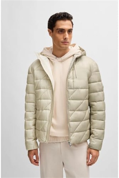 Boss Logolu Regular Fit Su İtici Kapüşonlu Şişme Mont Erkek MONT 50524648 131
