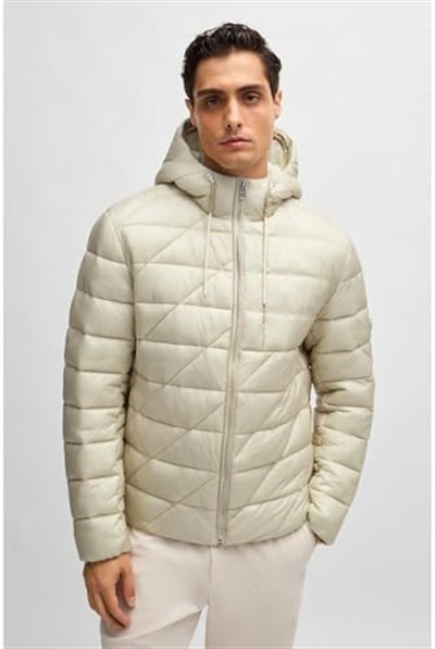Boss Logolu Regular Fit Su İtici Kapüşonlu Şişme Mont Erkek MONT 50524648 131
