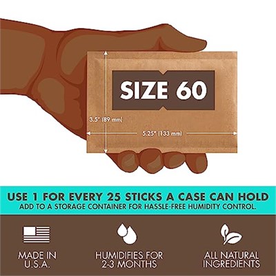 Boveda-Purolar için/Tütün |% 65 RH Nem Kontrol Paketleri | 25-100 puroları için Up ile Kullanımı için Büyük Beden | Puro Humidors için Teknolojisi Patentli | Bireysel Karton 12-Count