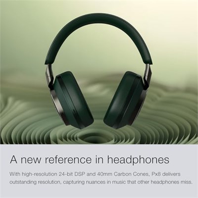 Bowers & Wilkins PX8 kablosuz kulak üstü kulaklık, Bluetooth ve gürültü önleyici, siyah