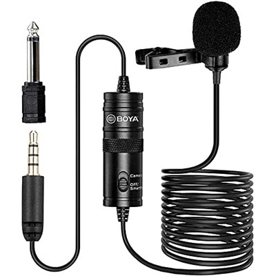 Boya by-M1 akıllı telefon ve Canon/Nikon Kamera için 3,5 mm Lavalier-mikrofon, siyah, kullanma kılavuzu İngilizce dil