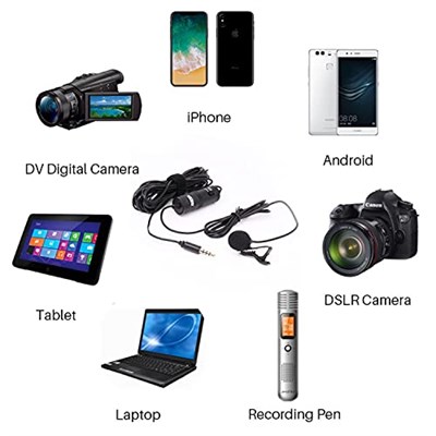 Boya by-M1 akıllı telefon ve Canon/Nikon Kamera için 3,5 mm Lavalier-mikrofon, siyah, kullanma kılavuzu İngilizce dil