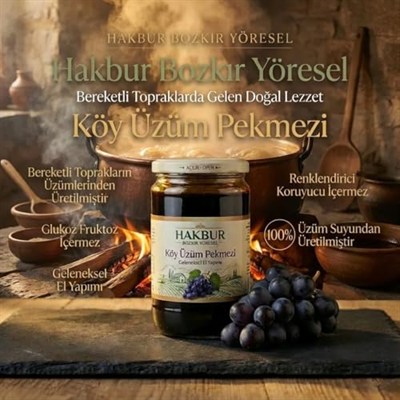 Bozkır Tahin Merkezi Üzüm Köy Pekmezi 800 gr (Doğal&katkısız)