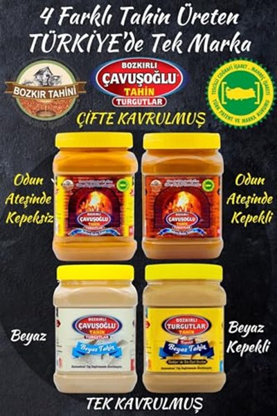 Bozkırlı Çavuşoğlu Tahin Çifte Kavrulmuş Kepekli Katkısız 930 gr
