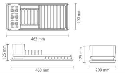 Brabantia BRA117268 Küçük Bulaşıklık, Açık Gri,13 x 49 x 21.6 cm