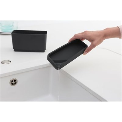 Brabantia Bulaşık Düzenleyici, Plastik/Silikon, Koyu Gri, 19 X 8,5 X 11,5 Cm