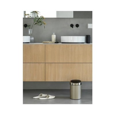 Brabantia Touch Bin 3 L plastik eklentili, paslanmaz çelik, Kahverengi, 3 l