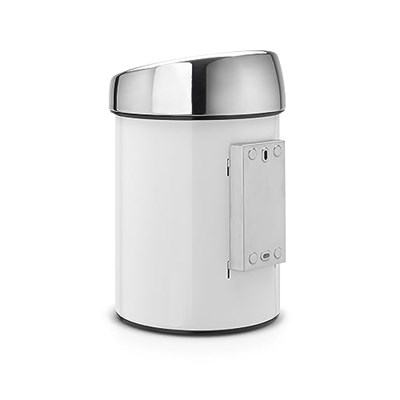 Brabantia Touch Bin plastik eklentili Çöp kutusu, paslanmaz çelik, Beyaz, 3 l