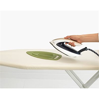 Brabantia - Ütü altlığı – ısıya dayanıklı ütü matı – koruyucu, esnek silikon – ütü rafı – kolay saklanabilir – maks. 220 °C – Çamaşır aksesuarı – Calm Green – 28,5 x 0,5 x 15 cm