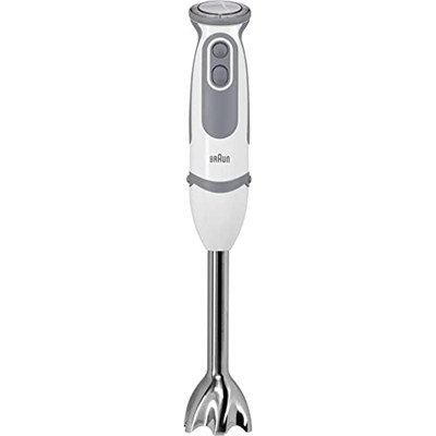 Braun MQ 5200WH - MultiQuick 5 Vario el blenderi paslanmaz çelik karıştırma ayağı, 1000 Watt, 600 ml karıştırma ve ölçüm kabı dahil, beyaz/gri