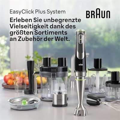 Braun MultiQuick 9 MQ 9187XLI el mikseri – Active PowerDrive teknolojili püre çubuğu ve parçalama, damgalama, karıştırma ve buz kırma, 1200 Watt, siyah/paslanmaz çelik