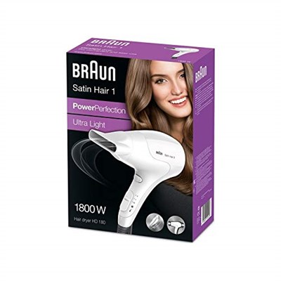 Braun Satin Hair 1 Hd180 Saç Kurutma Makinesi, 1800W, Beyaz