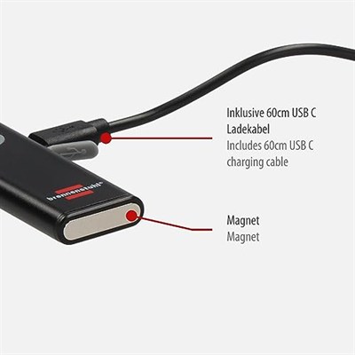 Brennenstuhl Brennenstuuhl Şarjlı LED Ultra Ince 12 Saat Aydınlatma Süreli 200 Lümen Mıknatıslı Outdoor El Feneri