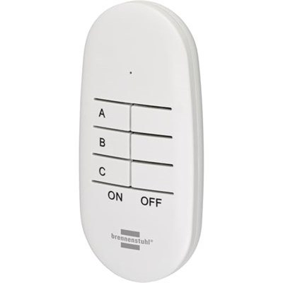 Brennenstuhl Comfort-Line Mini 3+1 kablosuz priz seti, 3lü uzaktan kumanda seti (iç mekan, el vericisi ve yüksek temas koruması) beyaz