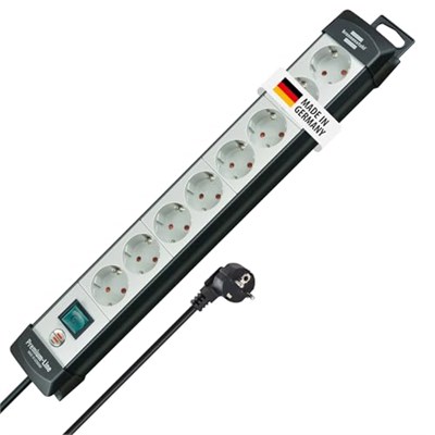 Brennenstuhl Premium Line Serisi 8 Soketli 5 Metre Uzatma Kablosu Siyah Gri