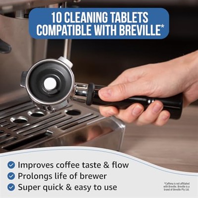 Breville Uyumlu Temizlik Tabletleri. 10x 1.4G Espresso Makinesi Temizleme Tabletleri. Breville Aksesuarları, Portafilter ve Erişilemeyen İç Alanları Temizler. Kahve Temizleyici, Tüm Breville & Adaçayı