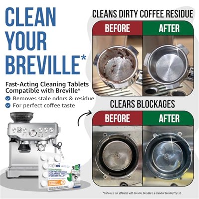 Breville Uyumlu Temizlik Tabletleri. 10x 1.4G Espresso Makinesi Temizleme Tabletleri. Breville Aksesuarları, Portafilter ve Erişilemeyen İç Alanları Temizler. Kahve Temizleyici, Tüm Breville & Adaçayı