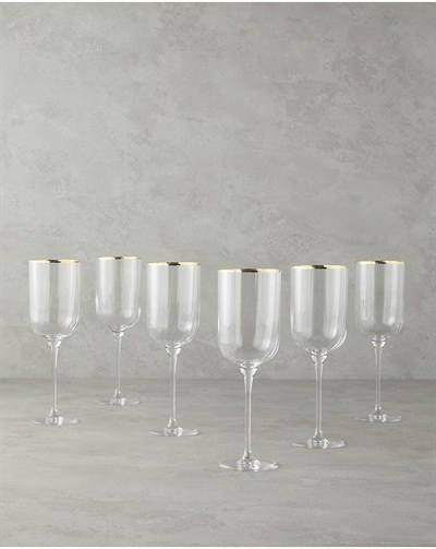 Bridgette Cam 6Lı Kadeh 350 Ml Gold