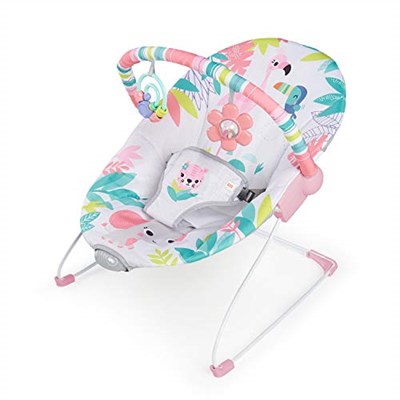 Bright Starts Flamingo Vibes 3 Noktalı Emniyet Kemeri Titreşimli Salyangoz ve Oyuncak Barı 0-6 Ay