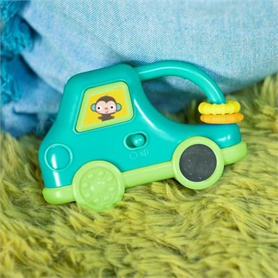 Bright Starts Safari Driver Müzikli Ve Işıklı Yanınıza Alınabilir Oyuncak, Maymun, Hareket Halindeyken Seyahat Etkinliği, Üniseks, Mavi, 3 Aylık Ve Daha Büyük Bebekler İçin