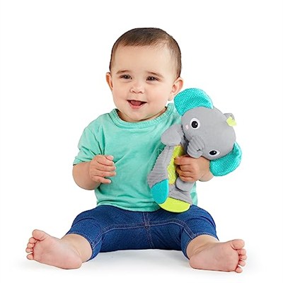 Bright Starts Snuggle & Teethe Yeni Doğanlar için Fil Peluş Diş Kaşıyıcı