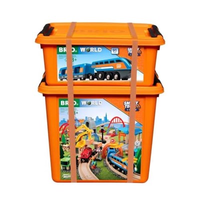 BRIO World 33977 Smart Tech Sound Deluxe Seti - Kapsamlı Komple Sette Kayıt Fonksiyonlu Etkileşimli Loco, Depolama Kutuları ile birlikte - 3 yıldan itibaren tavsiye edilir