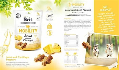Brit Care Functional Snack, Eklem Ve Kıkırdak Sağlığını Desteklemek İçin, Tahılsız, Kalamar Ve Ananaslı, Fonksiyonel Yetişkin Köpek Ödülü, 150 g