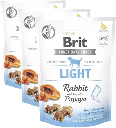 Brit Care Functional Snack, Kilo Kontrolü İçin, Tahılsız, Tavşan Etli Ve Papayalı, Fonksiyonel Yetişkin Köpek Ödülü, 150 g