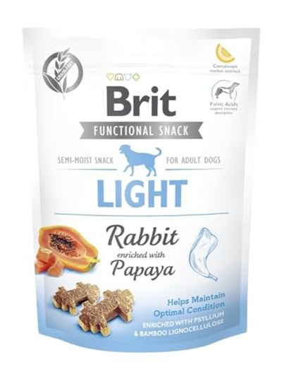 Brit Care Functional Snack, Kilo Kontrolü İçin, Tahılsız, Tavşan Etli Ve Papayalı, Fonksiyonel Yetişkin Köpek Ödülü, 150 g