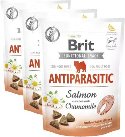 Brit Care Functional Snack, Parazit Önlemek İçin, Tahılsız, Somon Balıklı Ve Papatyalı, Fonksiyonel Yetişkin Köpek Ödülü, 150 g