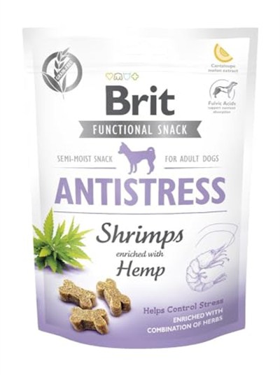Brit Care Functional Snack, Zihinsel Sağlığı Desteklemek İçin, Tahılsız, Karides Ve Kendirli, Fonksiyonel Yetişkin Köpek Ödülü, 150 g