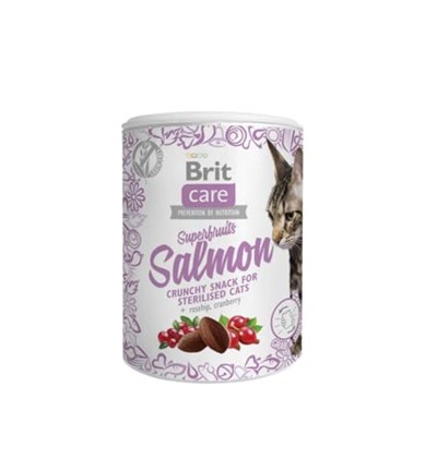 Brit Care Superfruits Crunchy Snack, Süper Besinli ( Kızılcık Ve Kuşburnu), Tahılsız, Somon Balıklı, Kıtır Kısırlaştırılmış Kedi Ödülü, 100 g