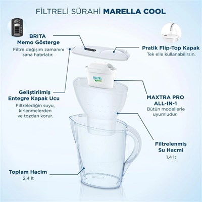 Brita BRITA Marella Cool Maxtra Pro All-In-1 Filtreli Su Arıtma Sürahisi - Beyaz