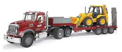 Bruder - Mack Granite Jcb Taşıyan Tır Ölçekli Model