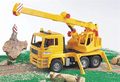Bruder - Man Vinçli Kamyon Ölçekli Model, Sarı