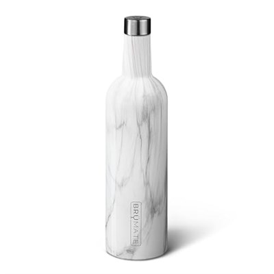 BrüMate Winesulator 25 oz Üç Duvarlı Yalıtımlı Şarap Kantini Paslanmaz Çelikten Üretilmiştir, 24 Saat Sıcaklık Tutma, Kırılmaz, Uyumlu Silikon Huni (Mermer) ile Birlikte Gelir