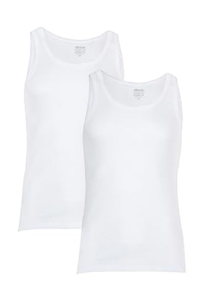 BSM 2li Erkek Pamuklu Kaşkorse Nefes Alabilen Atlet (XL, Beyaz)