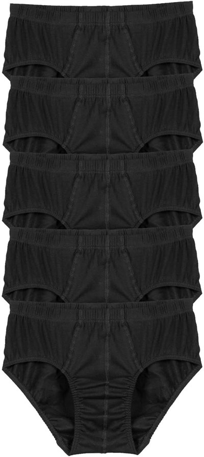 BSM 5li Erkek%100 Pamuklu Yumuşak Nefes Alabilen Ribana Külot (3XL, Siyah)