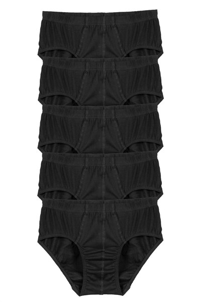 BSM 5li Erkek%100 Pamuklu Yumuşak Nefes Alabilen Ribana Külot (3XL, Siyah)